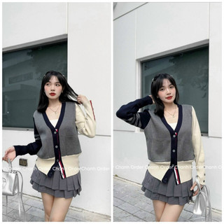 Áo nam nữ Cardigan Thom Len Hoạ Tiết Bốn Sọc, áo khoác cadigan len siêu dầy dặn mặc là đẹp T94