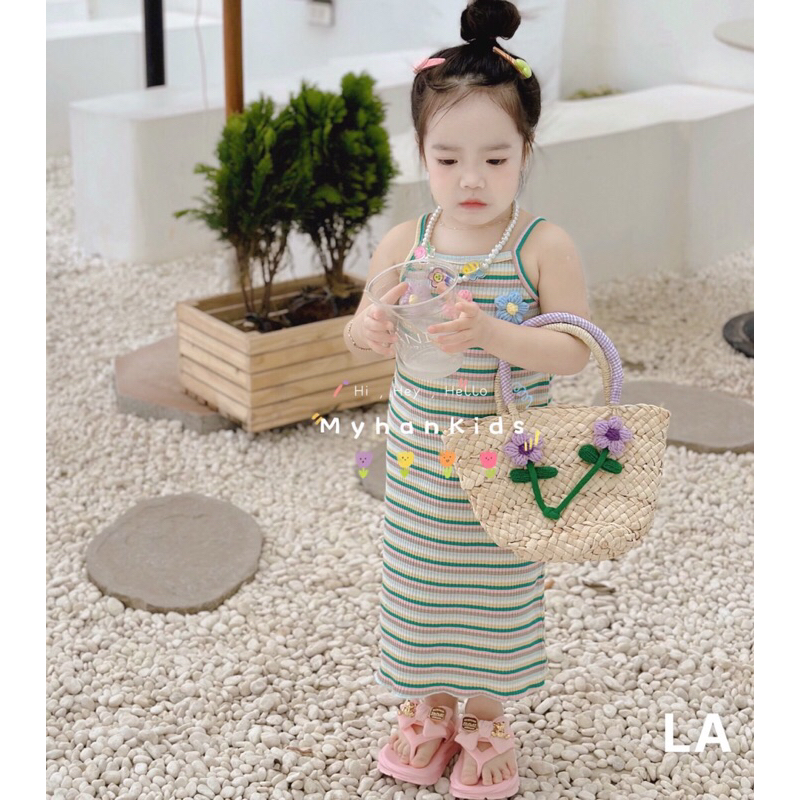 Đầm 2 dây bé gái 10-30kg, váy body bé gái siêu cute