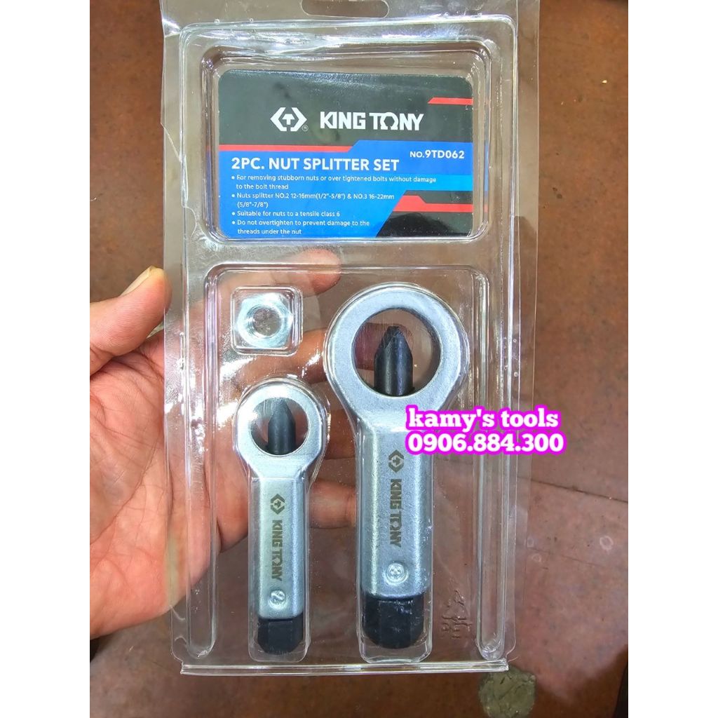 Bộ chẻ ốc dụng cụ cắt đai ốc bulong tán Kingtony 9TD062 12-16mm và 16--22mm (1 bộ 2 cây)