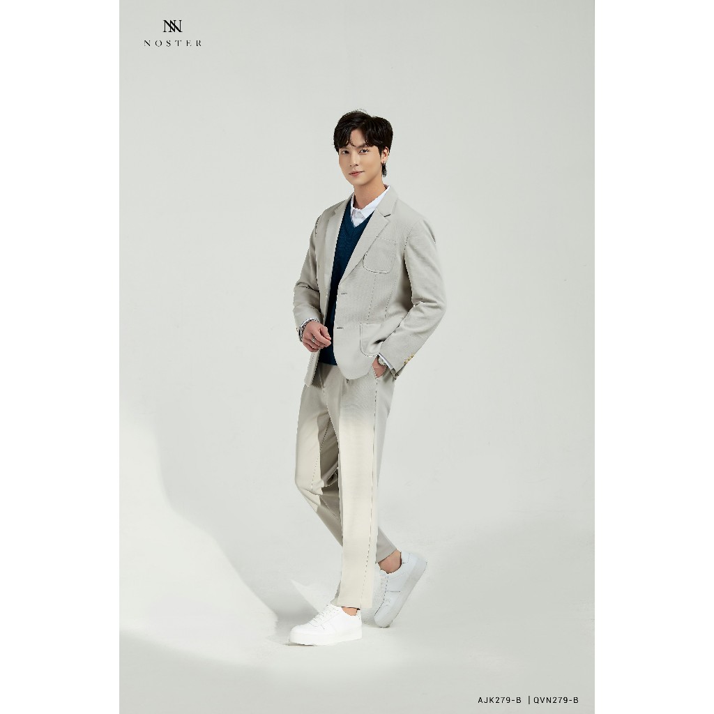 Áo blazer nam, túi hộp, chất vải dầy dặn, phom dáng hàn - Thương hiệu Noster AJK279