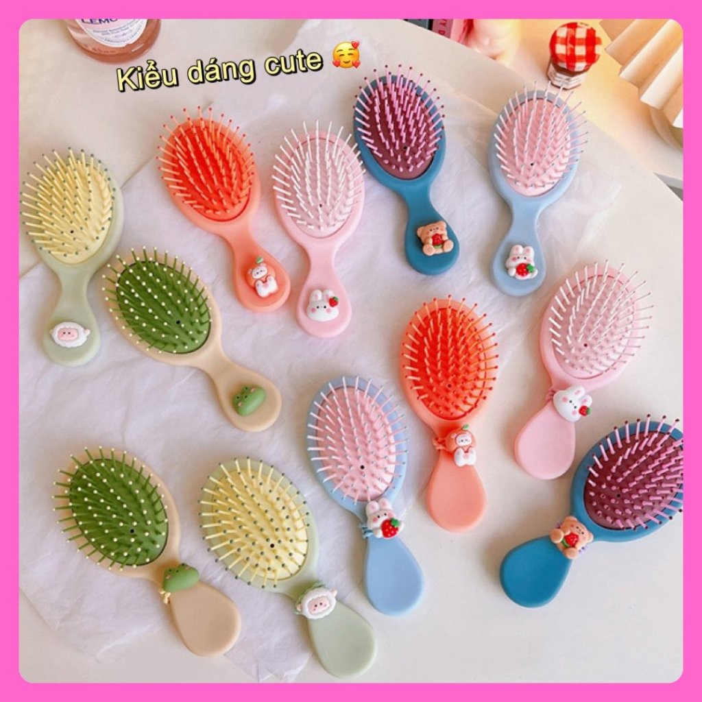 Lược duỗi chải tóc nữ phong cách Hàn Quốc dễ thương, lược mát xa cầm tay nhỏ gọn mang đi học, đi làm, du lịch đẹp rẻ