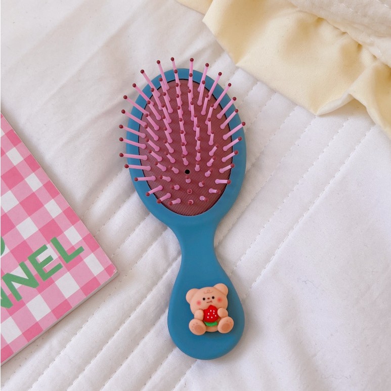 Lược duỗi chải tóc nữ phong cách Hàn Quốc dễ thương, lược mát xa cầm tay nhỏ gọn mang đi học, đi làm, du lịch đẹp rẻ