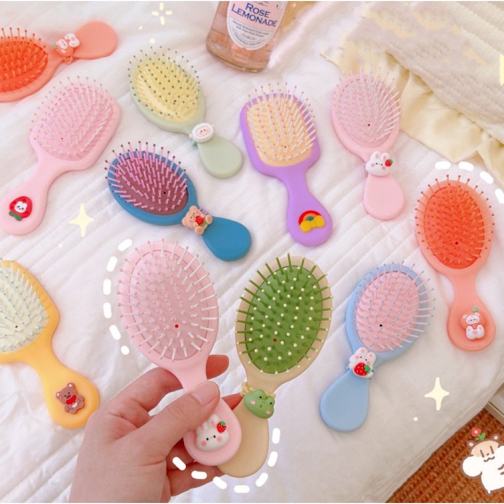Lược duỗi chải tóc nữ phong cách Hàn Quốc dễ thương, lược mát xa cầm tay nhỏ gọn mang đi học, đi làm, du lịch đẹp rẻ