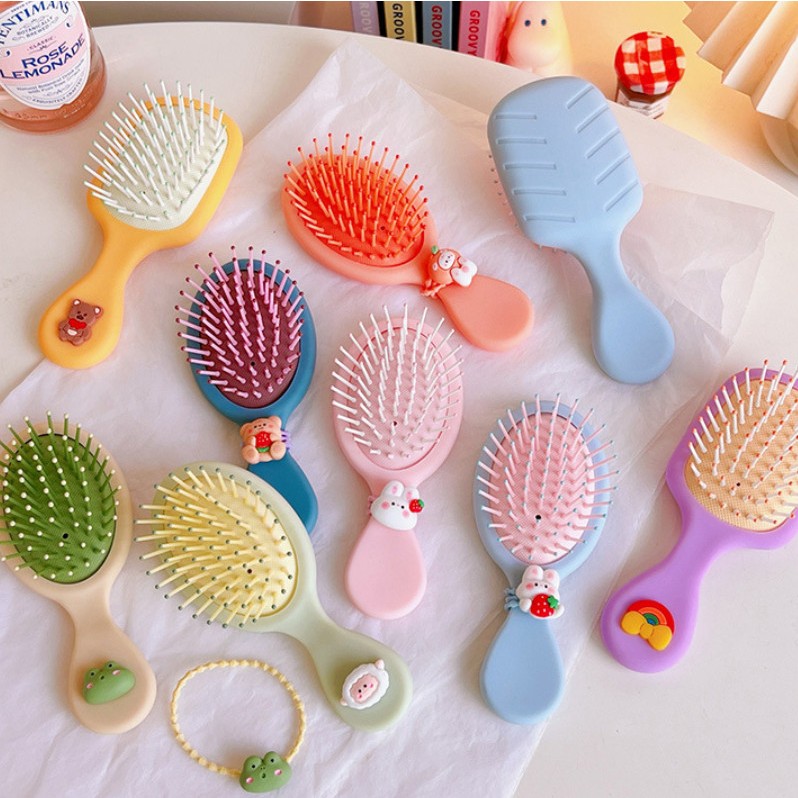 Lược duỗi chải tóc nữ phong cách Hàn Quốc dễ thương, lược mát xa cầm tay nhỏ gọn mang đi học, đi làm, du lịch đẹp rẻ
