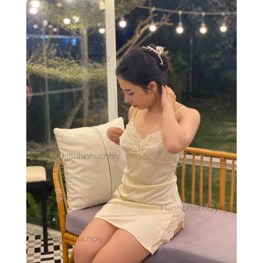 Váy ngủ satin lụa đơn giản quyến rũ #Dressbook