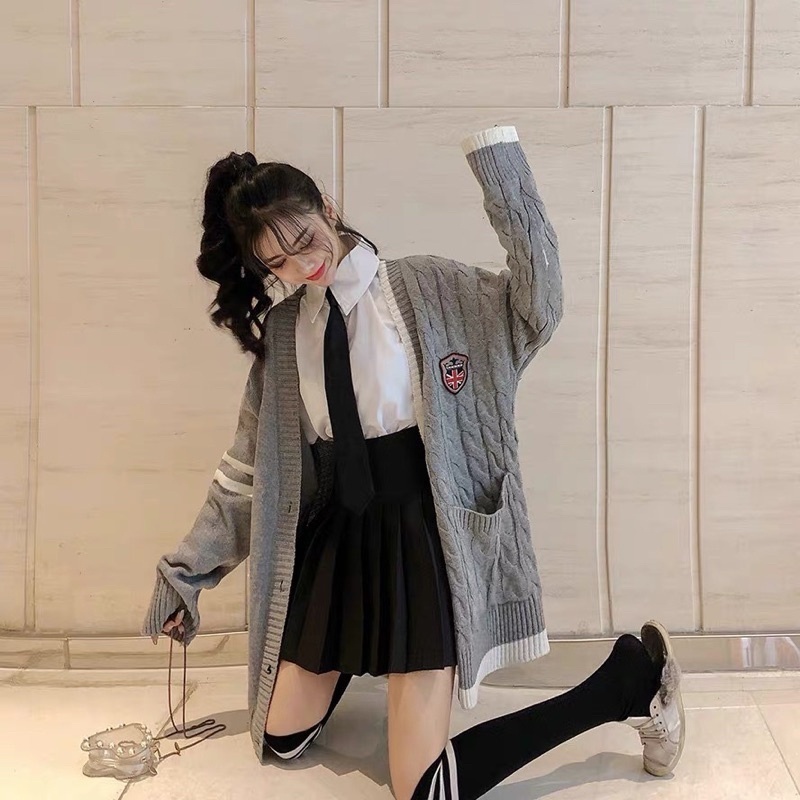 Áo Cardigan Len Phong Cách Học Sinh trẻ trung năng động, Áo Len Nữ Hottrend