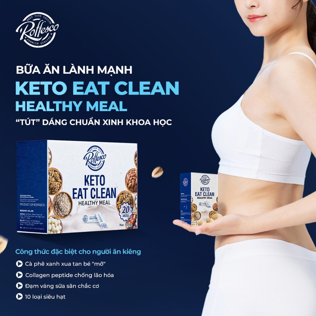 Bữa ăn lành mạnh, ăn kiêng, giảm cân dinh dưỡng không đường COMBO CAFE 6IN1 -  KETO EAT CLEAN - CAPPUCCINO truyền thống