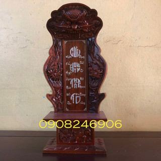 Bài vị thờ cửu huyền thất tổ gia tiên - Bài vị chân đứng - gỗ Căm xe - Chữ cẩn trai