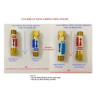 Van chống cháy ngược khí hàn oxy - gas, 188 - 288 3/8 borris hàng đẹp