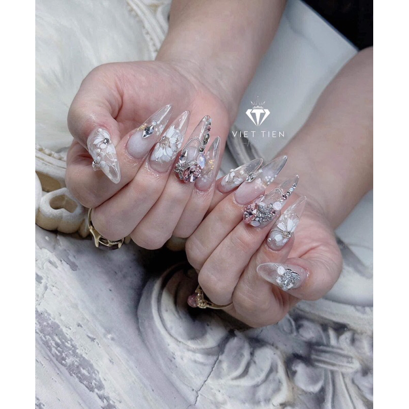 Sticker hoa  trắng