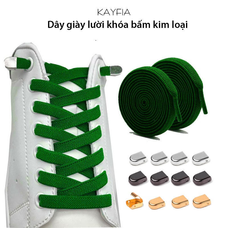 KAYFIA - Một cặp dây giày sneaker 8mm và 4 đầu khoá kim loại phù hợp với mọi lứa tuổi