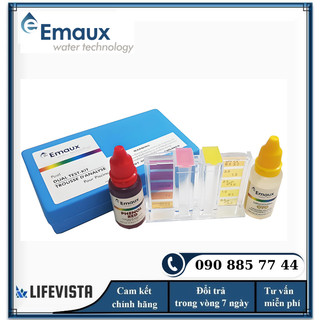Hộp thử nước kiểm tra clo, ph, bộ test nước hồ bơi 2 in 1, ce029, emaux