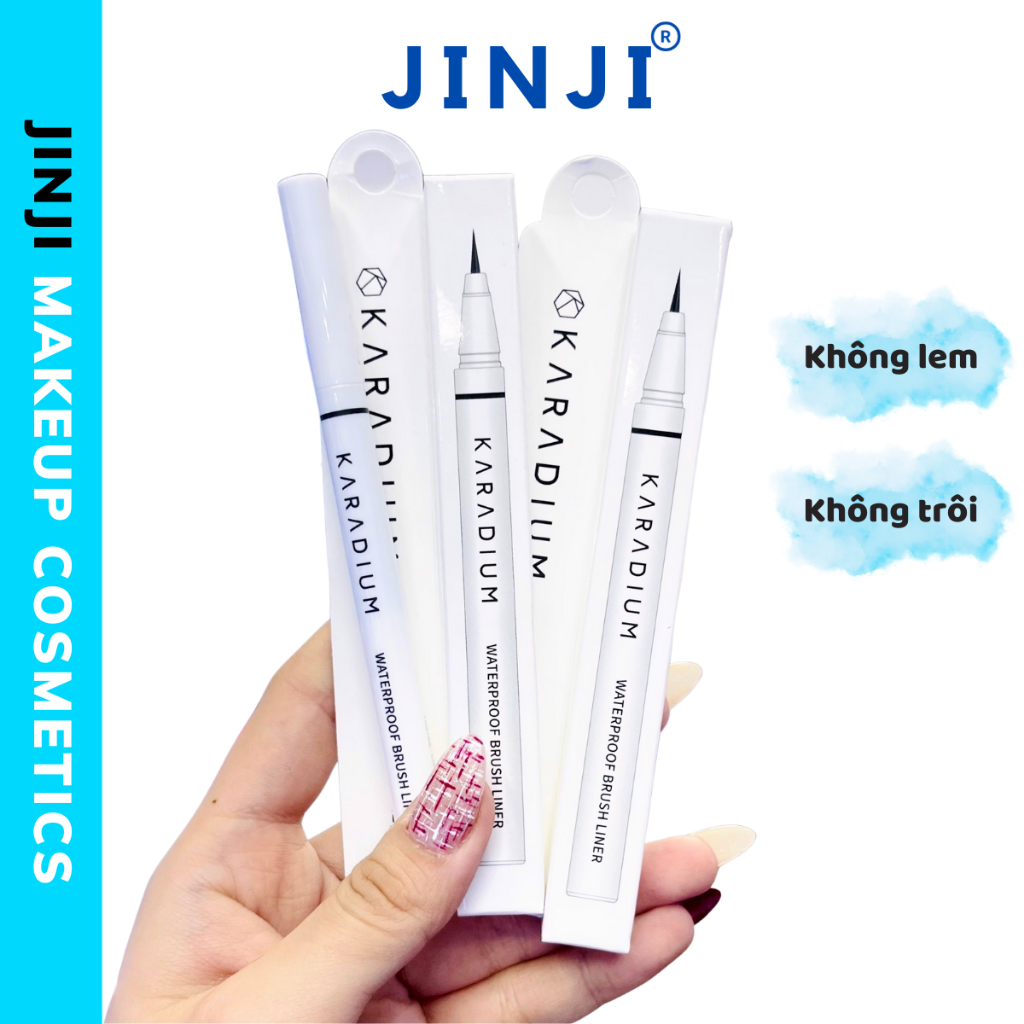  Kẻ mắt nước Karadium Waterproof Brush Liner Black 0.55g không lem không trôi kẻ sắc nét JINJI 