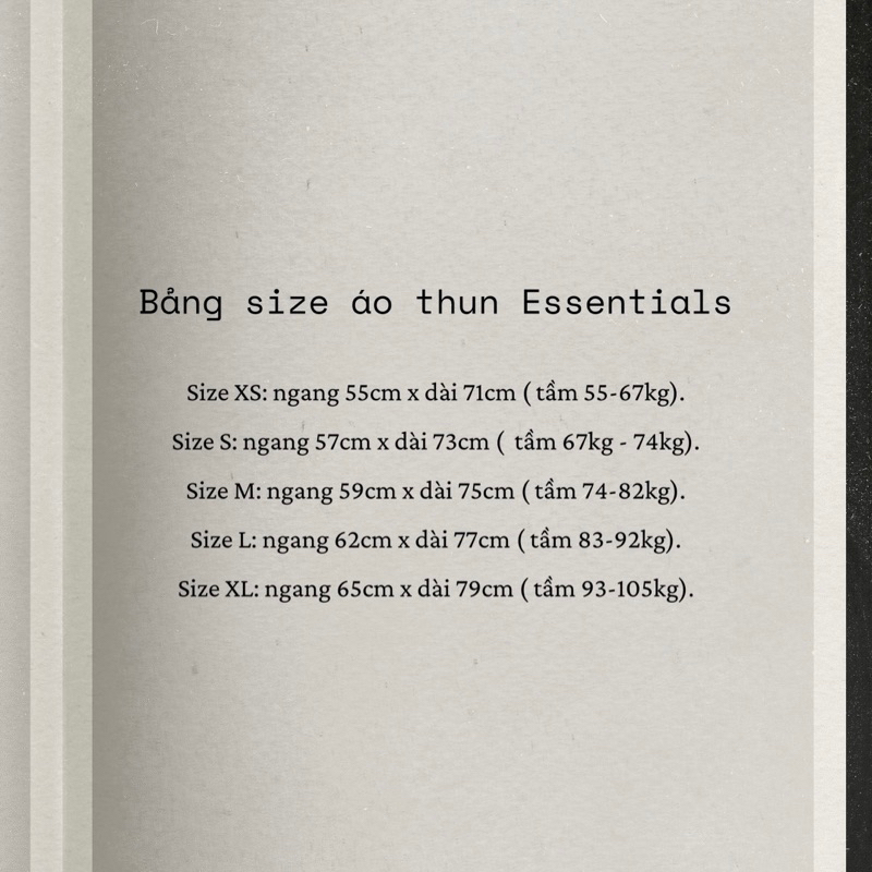 Áo thun ESSENTIALS chính hãng 2023 - chữ in nhựa