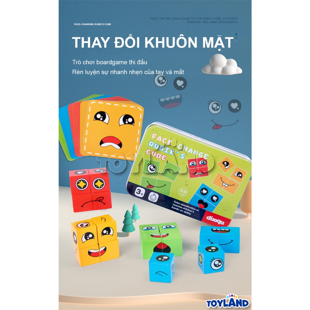 Đồ Chơi Boardgame Khối Rubik Thay Đổi Khuôn Mặt TOYLAND, Nhiều Người Chơi, Gia Đình Chơi Vui Vẻ