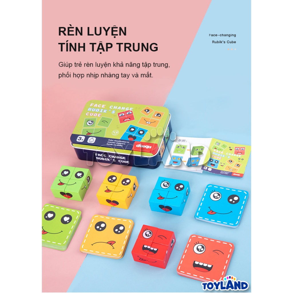 Đồ Chơi Boardgame Khối Rubik Thay Đổi Khuôn Mặt TOYLAND, Nhiều Người Chơi, Gia Đình Chơi Vui Vẻ
