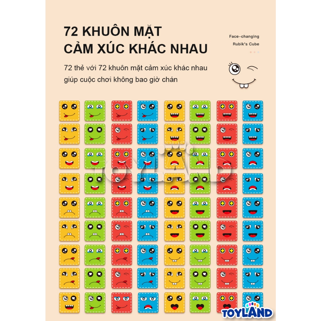 Đồ Chơi Boardgame Khối Rubik Thay Đổi Khuôn Mặt TOYLAND, Nhiều Người Chơi, Gia Đình Chơi Vui Vẻ