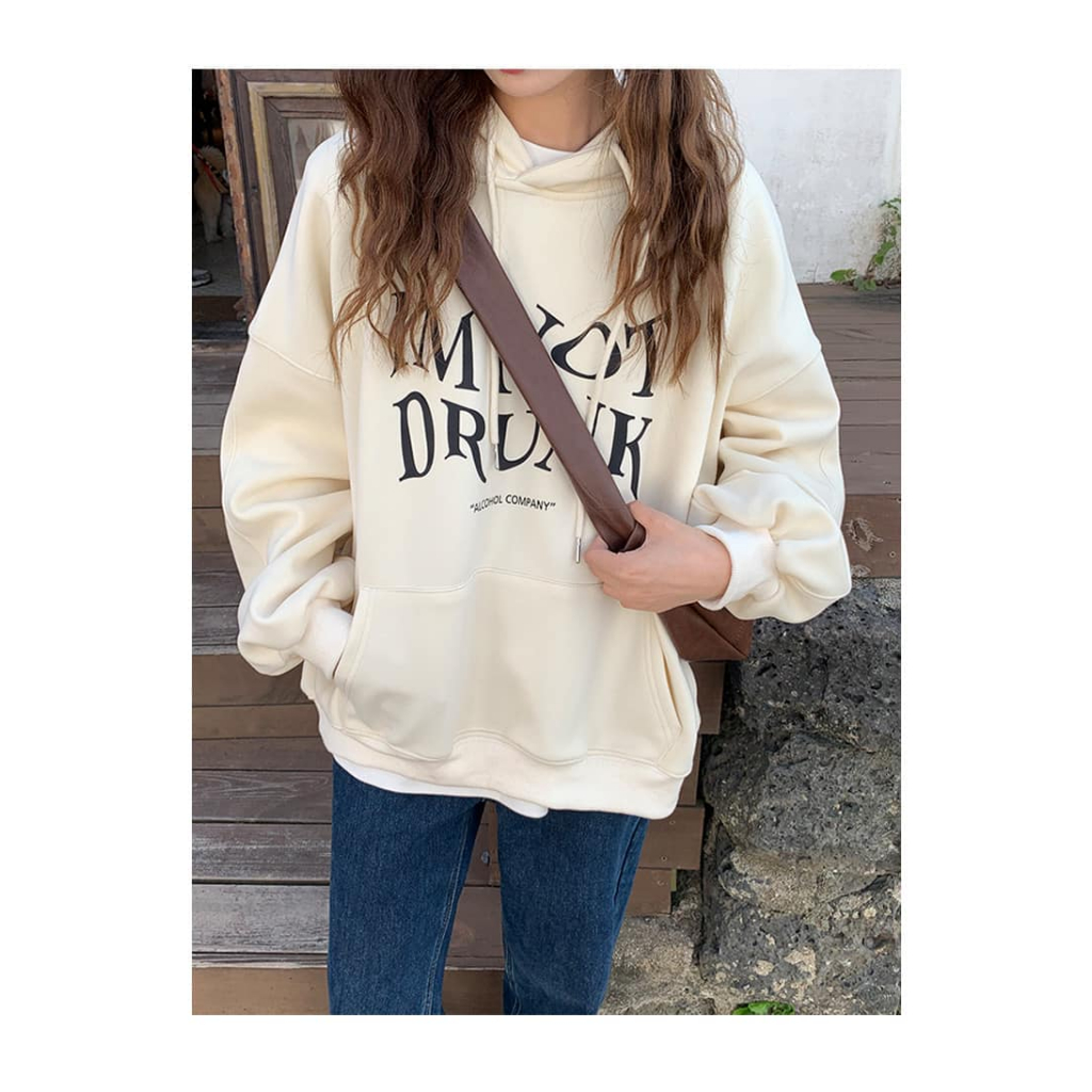Áo thun hoodie XONXEN SHOP QUY NHƠN  Ami IM NOT DRUNK,chất dày dặn có lot lông mã  H158