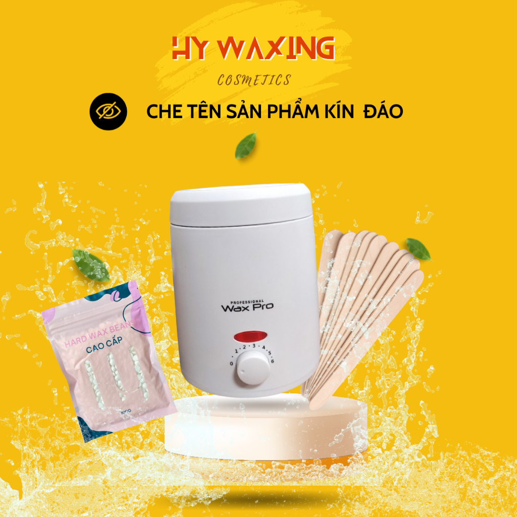 Combo Nồi Nấu Sáp Chống Dính Mini 200ml và 100gr Sáp Premier Trong Suốt Cao Cấp Tiệm HY WAXING Tặng Que