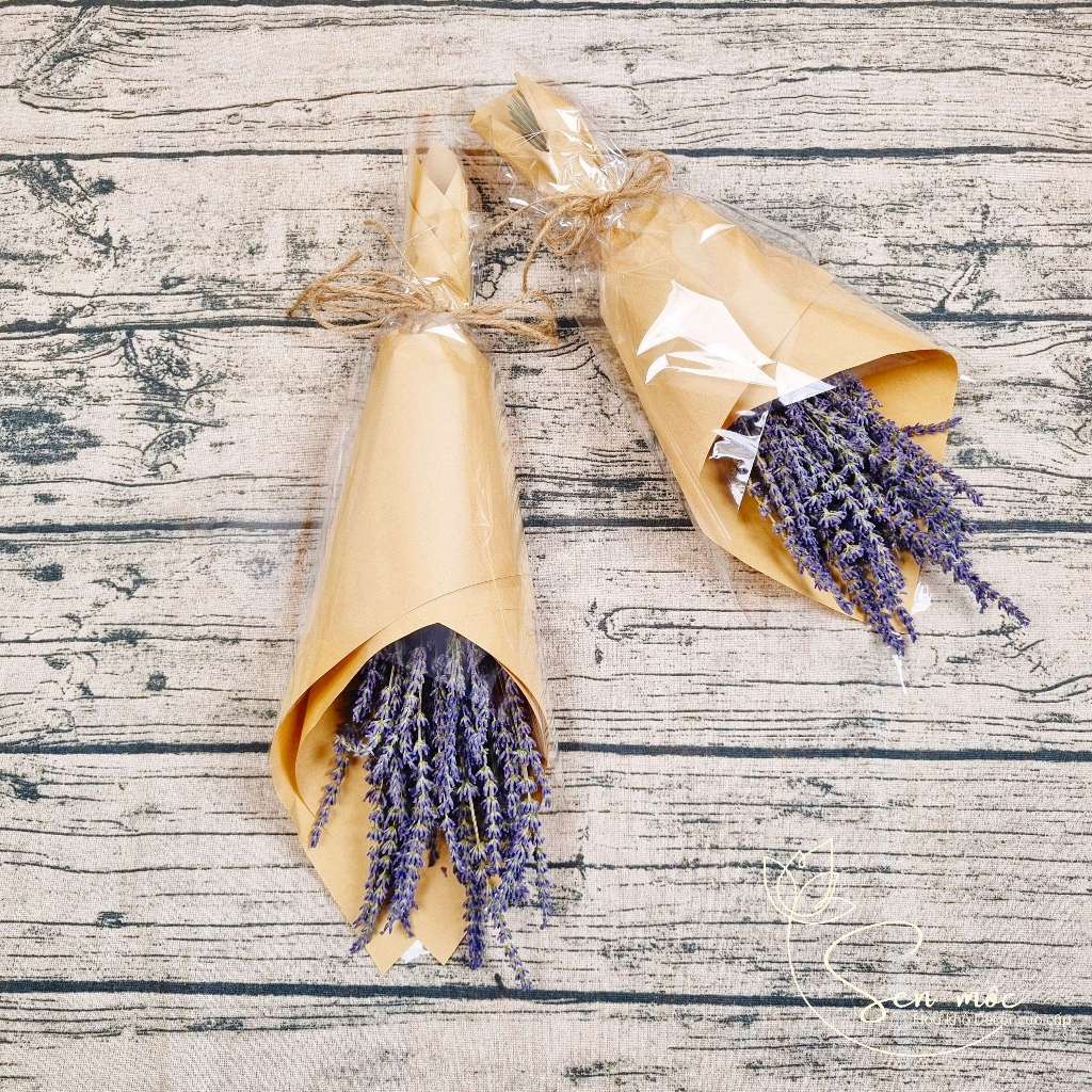 Hoa khô Sen Mộc -  Bó hoa lavender khô hoa oải hương Pháp thơm ngát thư giãn làm quà tặng hoặc decor