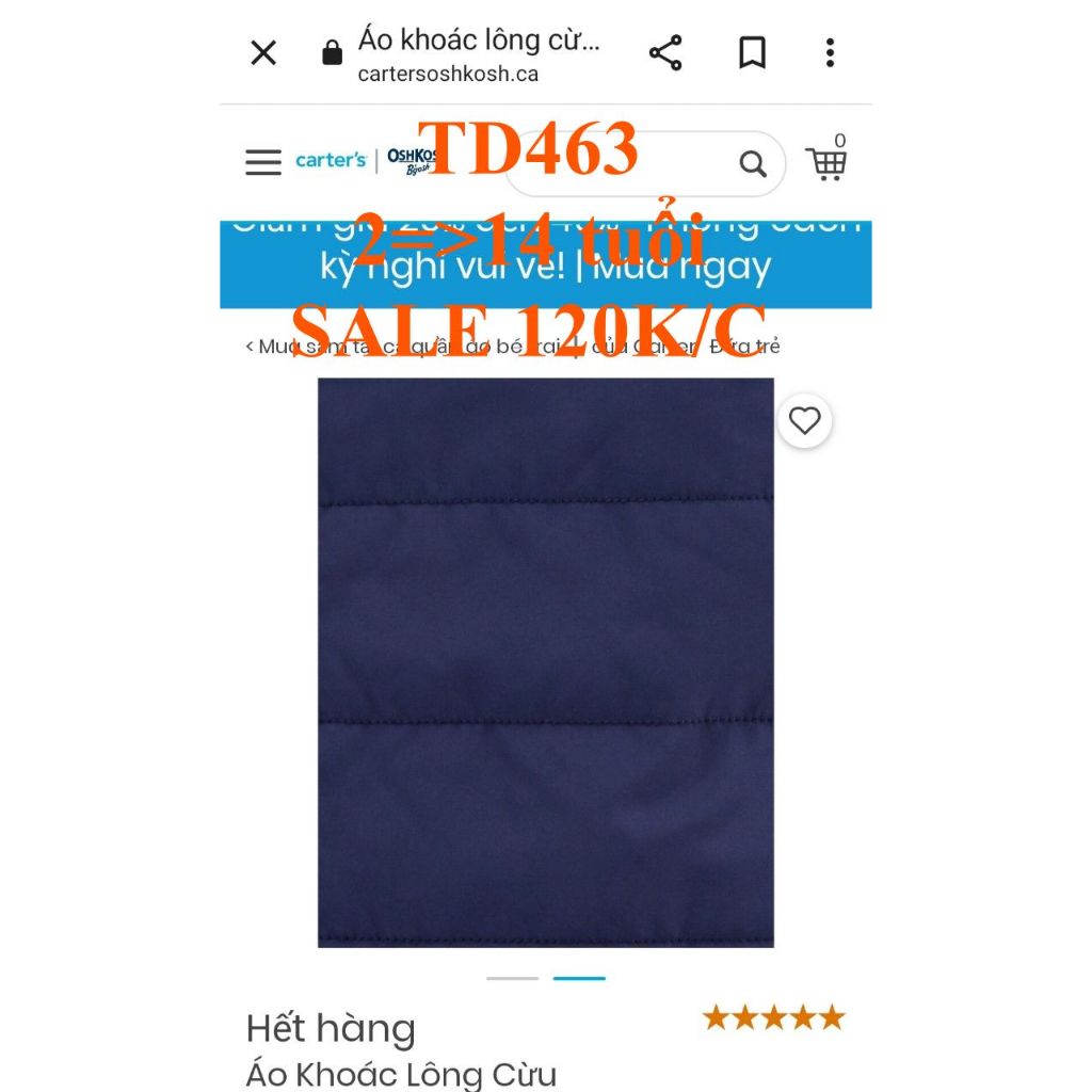 * Mã TD463: Áo khoác dư xịn, còn nguyên bọc, tem và thẻ bài.