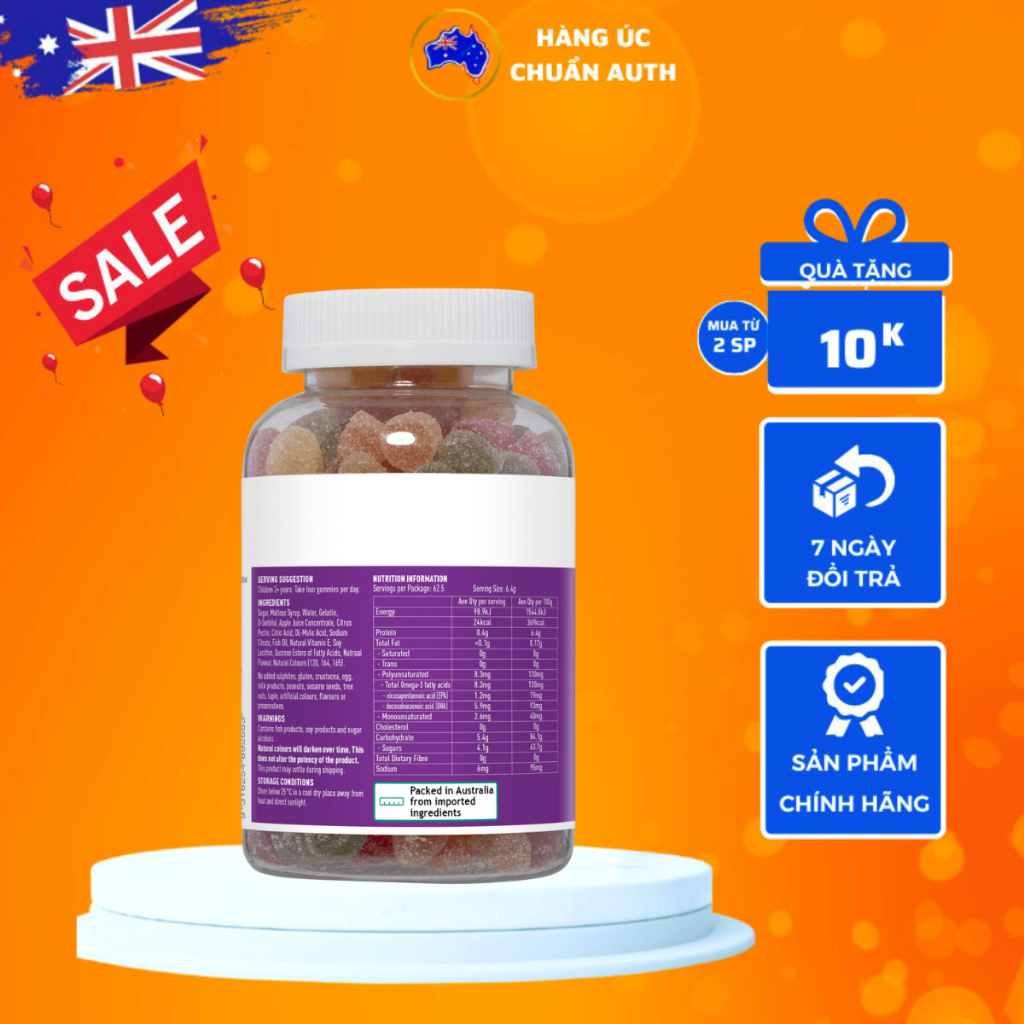 Kẹo Omega 3 cho bé Healthy Care Gummy Omega 3 250 viên