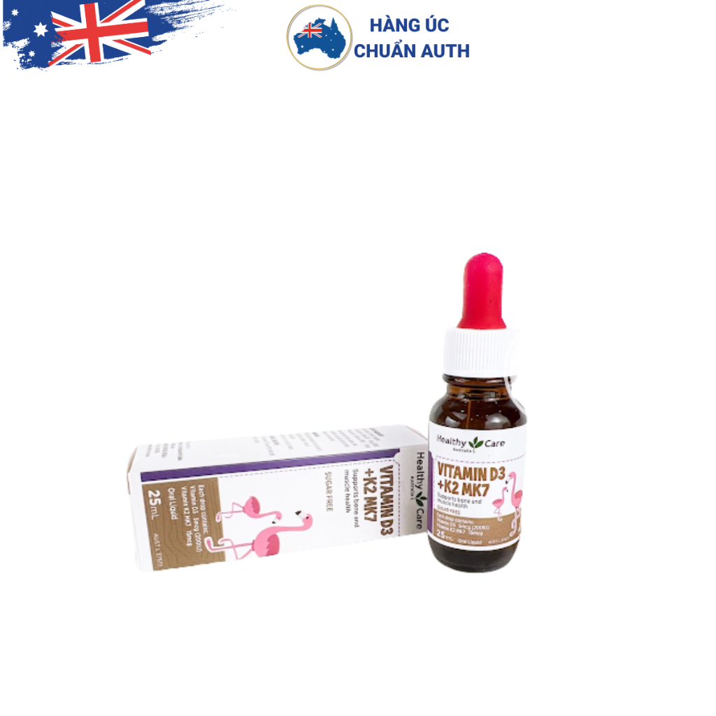 Siro hỗ trợ tăng chiều cao cho bé Vitamin D3 +K2 Healthy Care của Úc