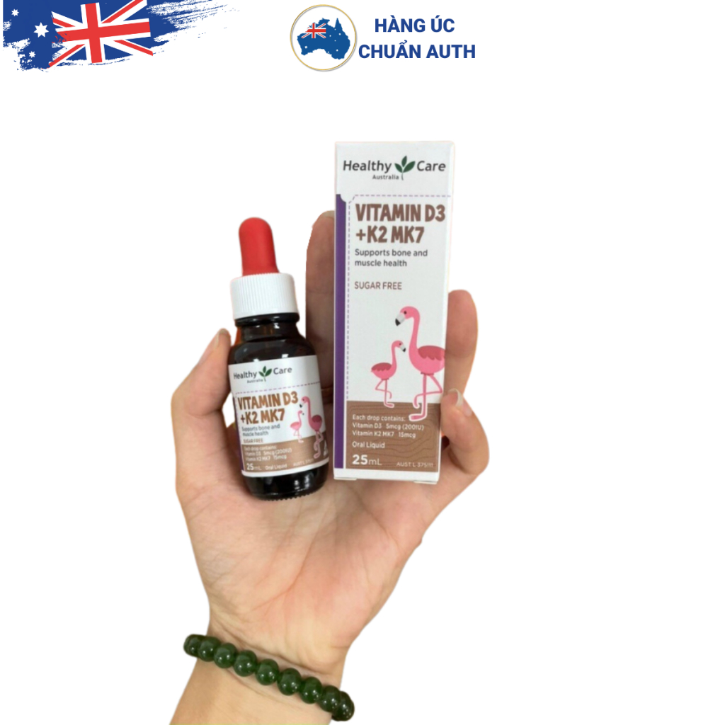 Siro hỗ trợ tăng chiều cao cho bé Vitamin D3 +K2 Healthy Care của Úc