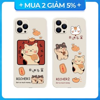 Ốp Lưng OPPO A18/A15/A38/A57/A58/A54/A55 TPU Viền Bảo Vệ Camera Hình Mèo tài lộc