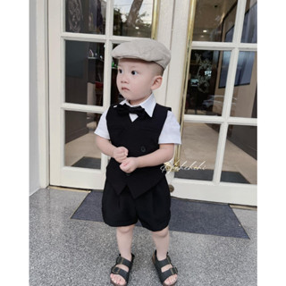  Quần short bom kết hợp áo suit cho bé trai Hehehihi 