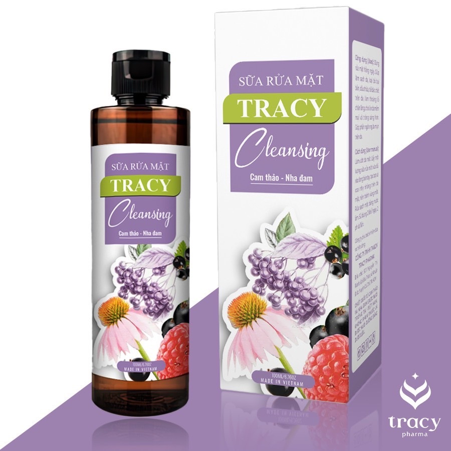Gel rửa mặt cam thảo nha đam thanh lọc, căng mọng, giảm mụn, giảm kích ứng Tracy chai 100ml