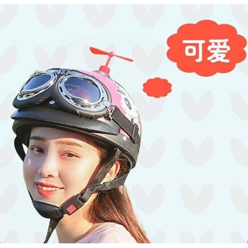Chong chóng gắn mũ bảo hiểm 3 cánh 2 cánh kèm miếng dán và hít siêu dễ thương