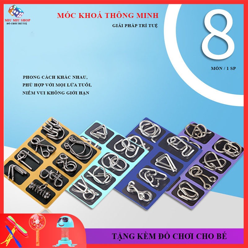 Bộ đồ chơi móc khoá giải đố trí tuệ Nhật Bản tăng trí thông minh IQ - Đồ chơi câu đố giải mã trí tuệ tháo lắp vòng sắt