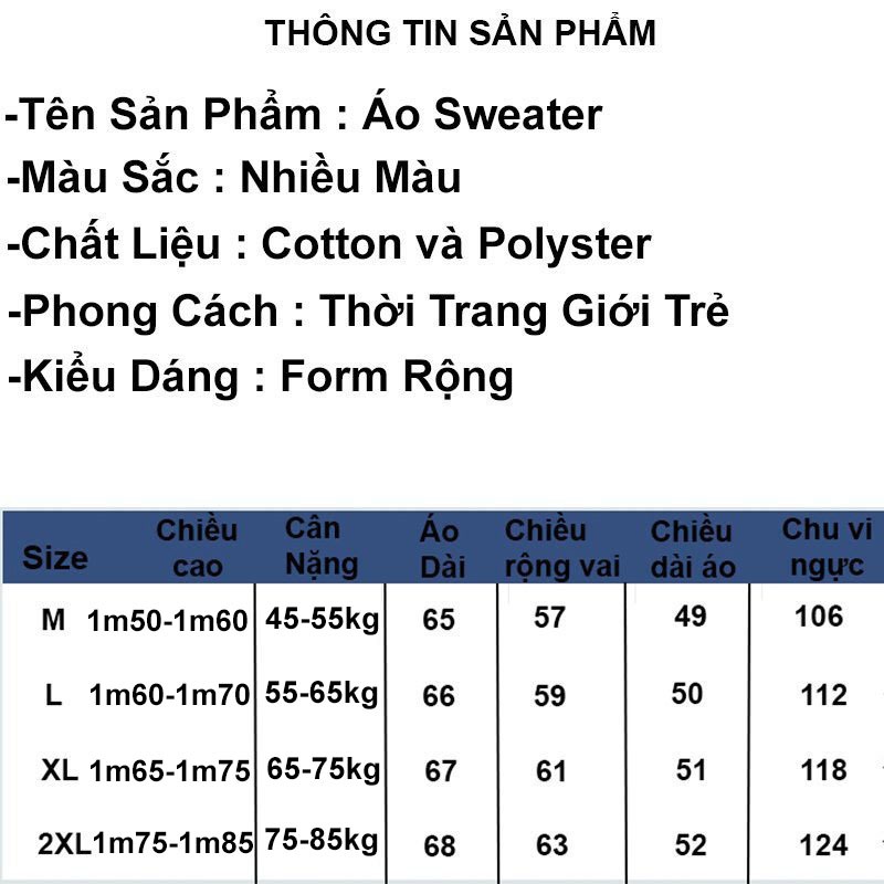 Áo sweater nam nữ dài tay quảng châu , áo len form rộng cổ tròn thời trang