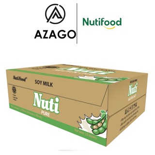 Thùng 36 Hộp Sữa đậu nành Nuti Nguyên Chất Hộp 200ml  - Thương Hiệu NUTIFOOD - AZAGOHN