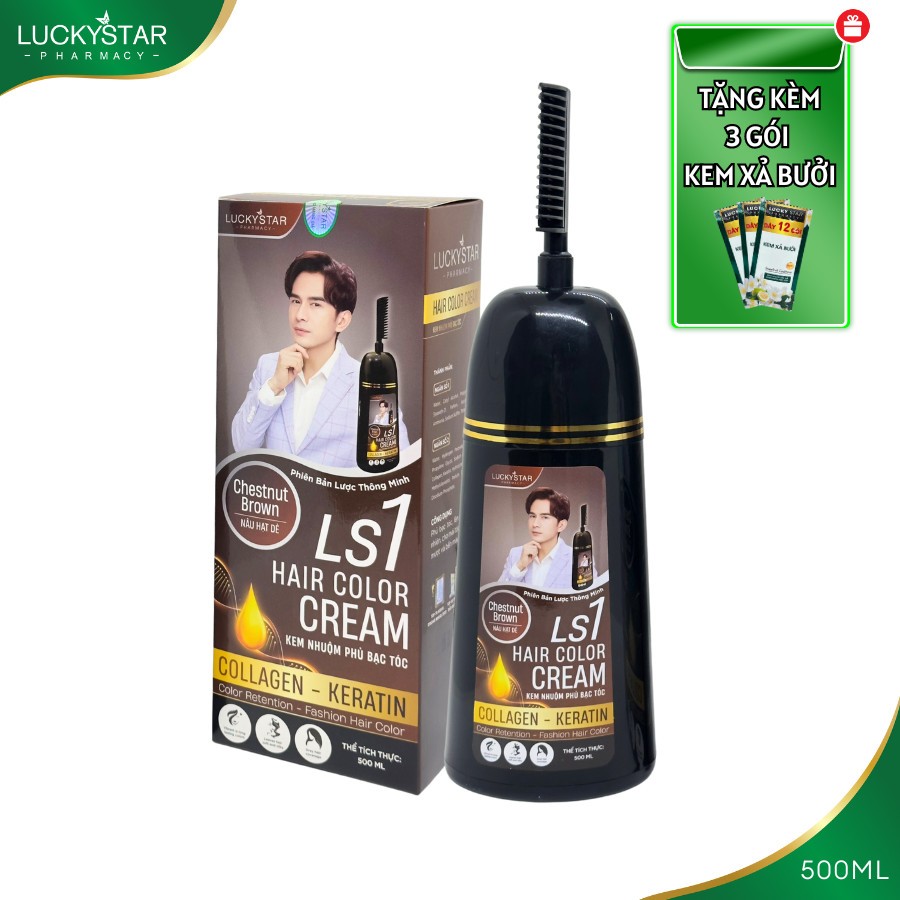 Kem Nhuộm Lucky Star Màu Nâu Hạt Dẻ 250ml/ 500ml