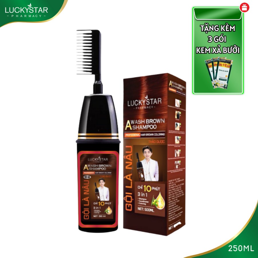 Gội Là Nâu Lucky Star Màu Nâu Đen 250ML/500ML