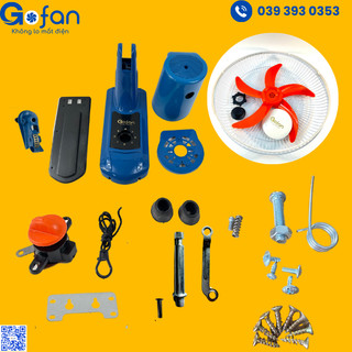 Bộ vỏ quạt treo-combo vỏ treo thân nhựa-phụ tùng quạt kèm linh kiện quạt-hiệu Gofan-18 món loại tốt-sẵn hàng mới HCM