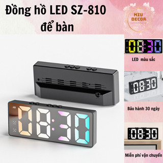 Đồng hồ LED để bàn nhiều màu, có báo thức, hiển thị thời gian, nhiệt độ, hẹn giờ, trang trí bàn học , bàn làm việc
