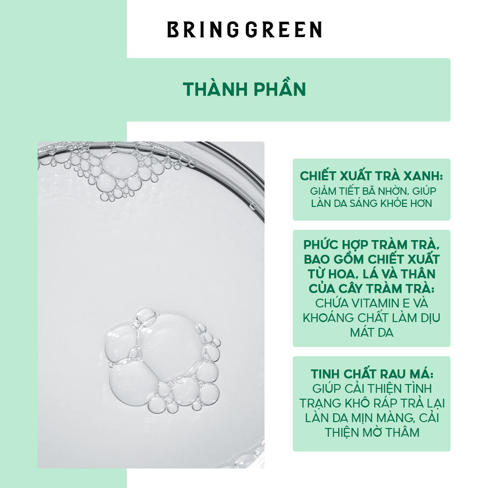 Nước Tẩy Trang Làm Dịu Da Chiết Xuất Từ Trà Xanh Bring Green Tea Tree Cica Sensitive Cleansing Water 500ml
