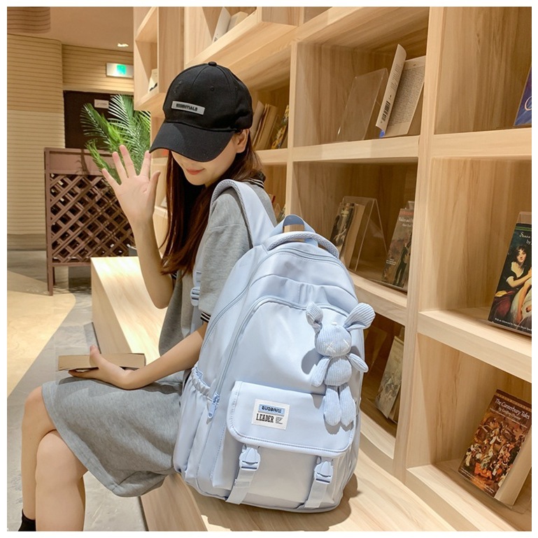 Balo ulzzang học sinh sinh viên đi học thiết kế nhiều màu cá tính unisex nam nữ kèm gấu đẹp 9135