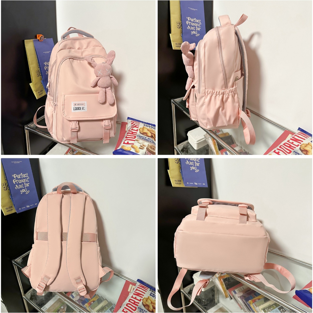 Balo ulzzang học sinh sinh viên đi học thiết kế nhiều màu cá tính unisex nam nữ kèm gấu đẹp 9135