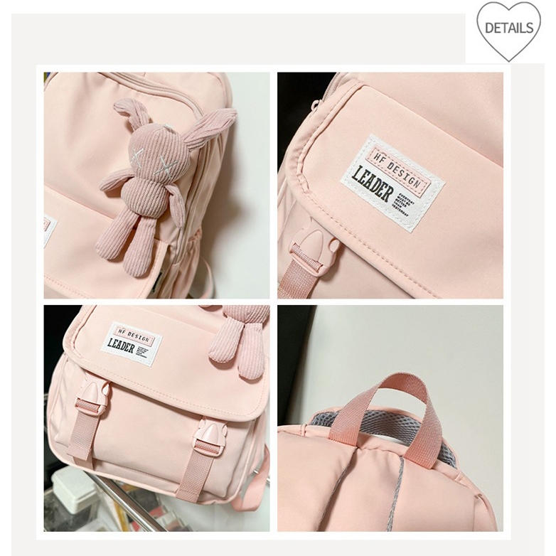 Balo ulzzang học sinh sinh viên đi học thiết kế nhiều màu cá tính unisex nam nữ kèm gấu đẹp 9135