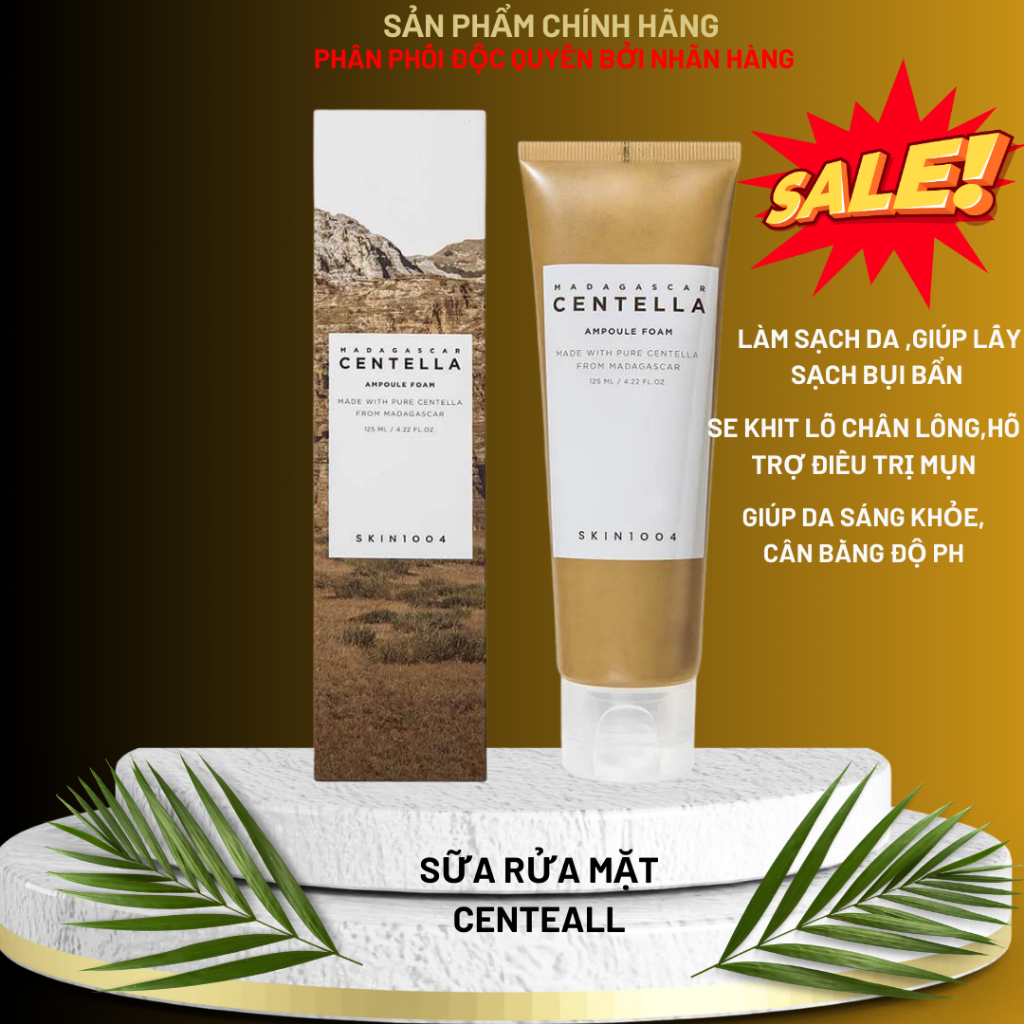 Combo serum,kem dưỡng,sữa rửa mặt CENTELLA rau má 100ML  Skin1004 madagascar chính hãng - store official