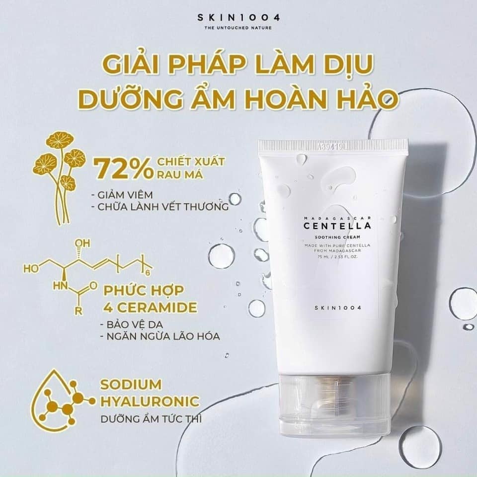 Combo serum,kem dưỡng,sữa rửa mặt CENTELLA rau má 100ML  Skin1004 madagascar chính hãng - store official