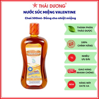 Nước súc miệng Valentine Thái Dương hết Nhiệt miệng, Hôi miệng chai 500ml