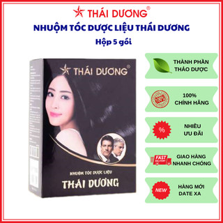 Nhuộm Tóc Thái Dương Nhuộm tóc thảo dược Màu Đen hộp 5 gói