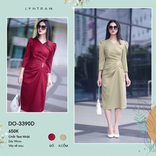 Đầm ôm nữ cổ v tay lỡ lyntran do-3390d