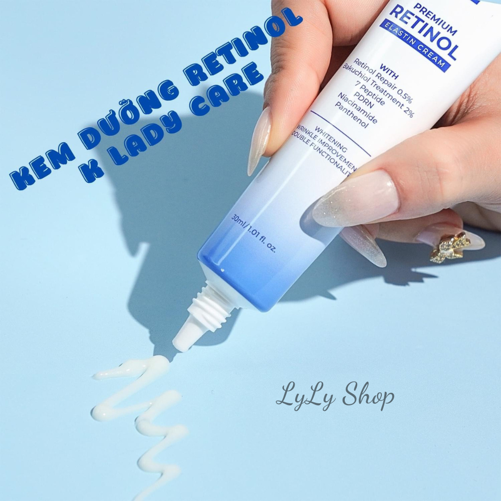 Kem Dưỡng Trắng Retinol K Lady Care Premium Elastin mẫu mới, Giúp trắng da, kiểm soát dầu nhờn, làm mờ thâm nám Lylyshop