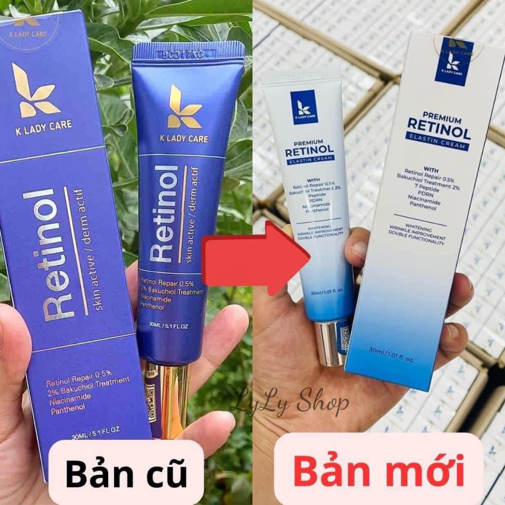 Kem Dưỡng Trắng Retinol K Lady Care Premium Elastin mẫu mới, Giúp trắng da, kiểm soát dầu nhờn, làm mờ thâm nám Lylyshop